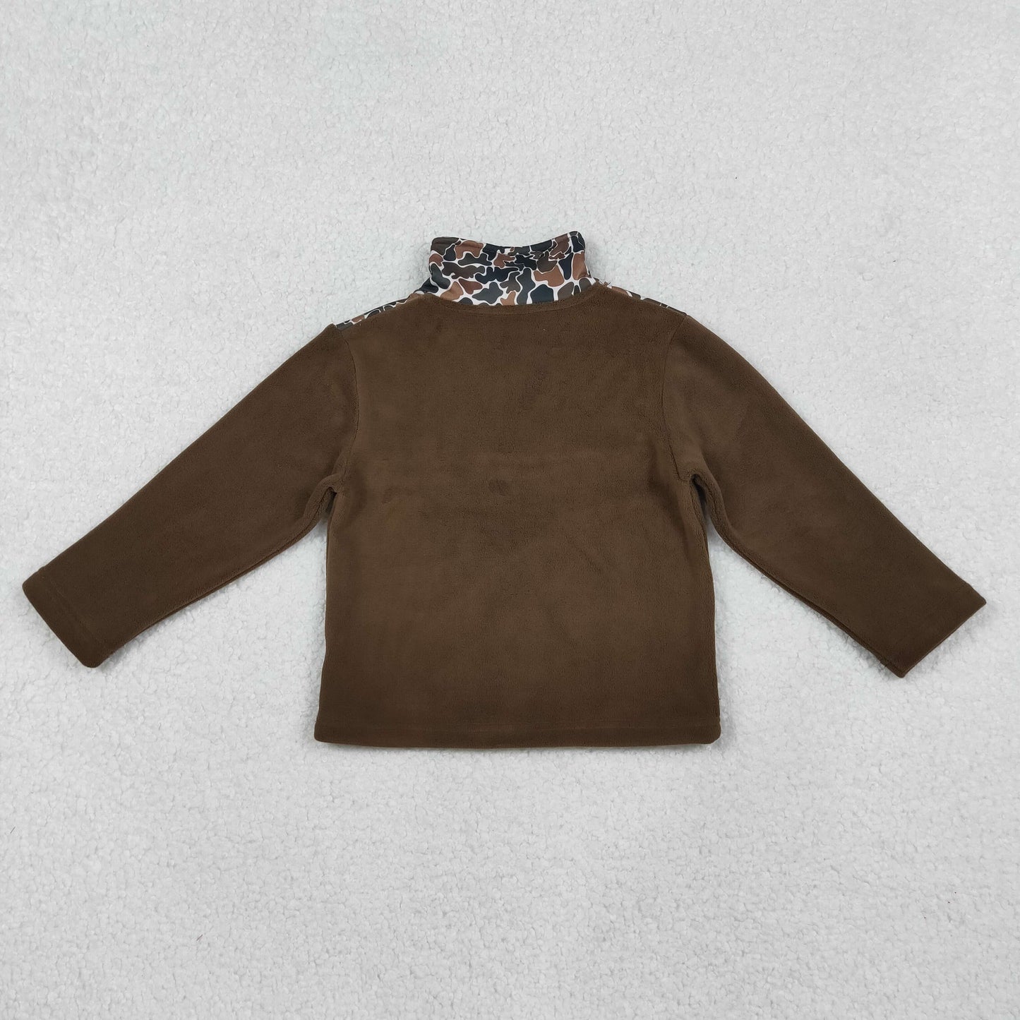 sherpa BT1309 hunting camo brown zipper long sleeve boys top