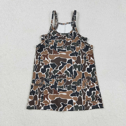 GSD2721 yoga brown camo skorts girls dress