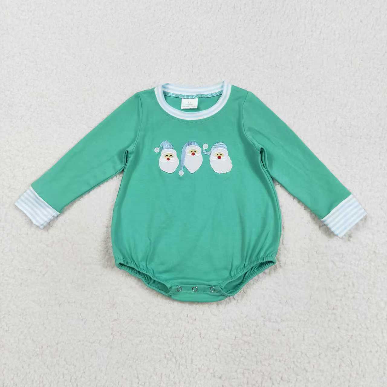 Embroidery Christmas Santa green RTS Sibling Clothes