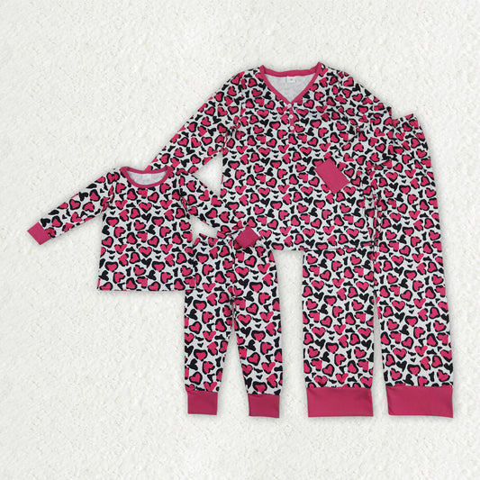 Mama and Me Valentine's Day Heart Pajamas RTS Sibling Clothes