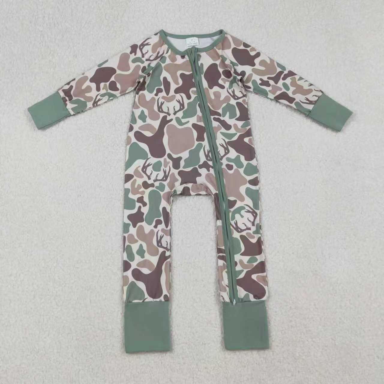 hunting camo deer romper/hoodie coat RTS Sibling Clothes