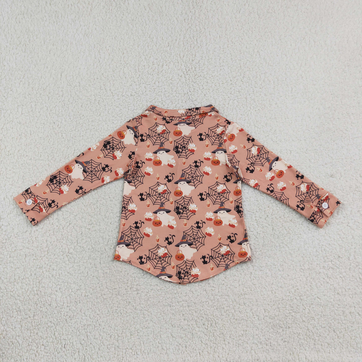 BT1902 Halloween Spooky Pumpkin Long Sleeve Boys Top