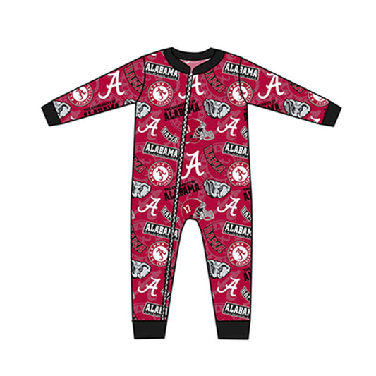custom S 8.22 Red long sleeve kids romper