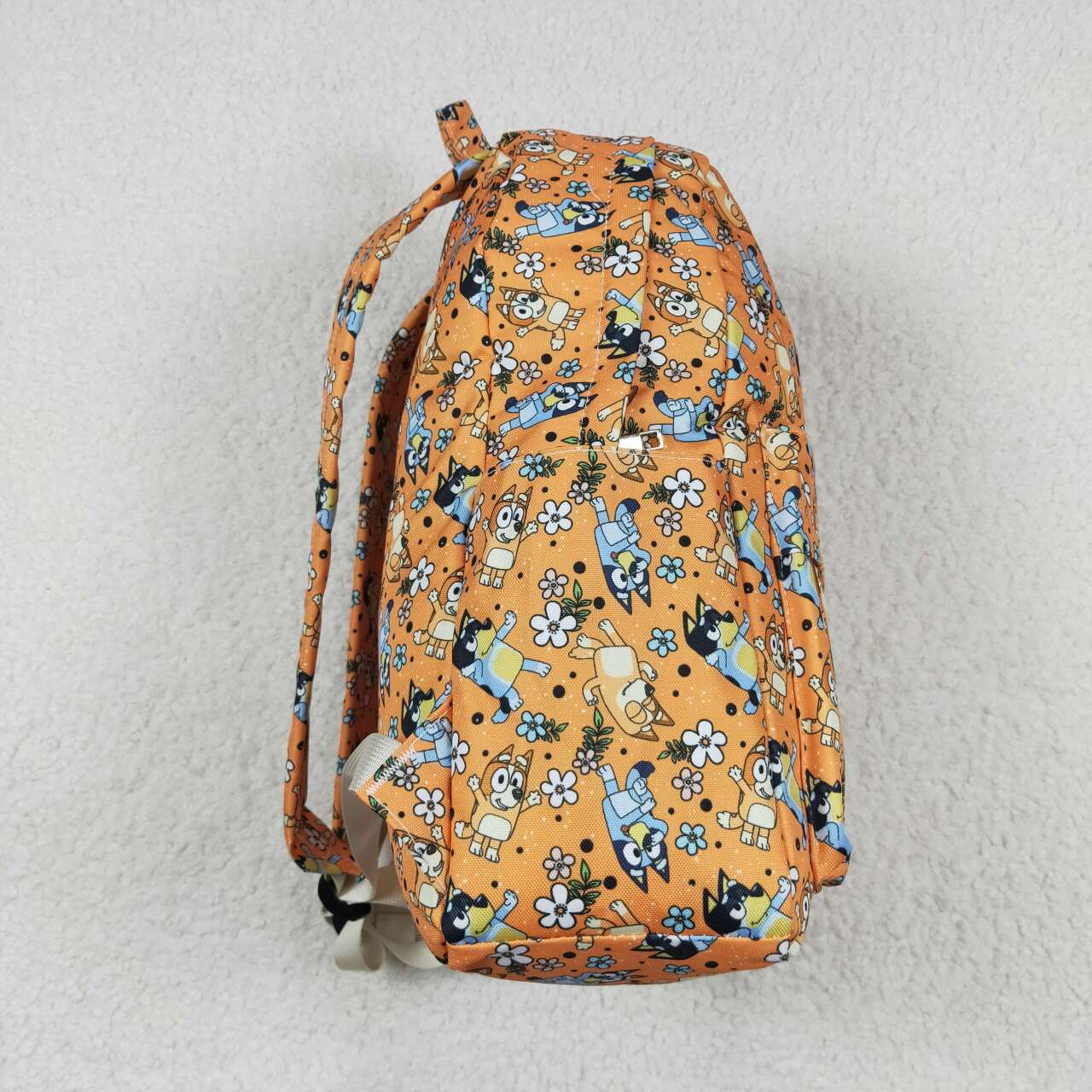 BA0213 cartoon blue dog flowers orange kids bag