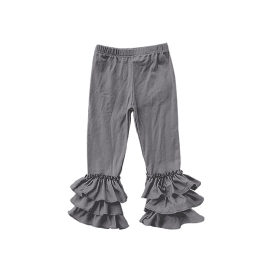 Custom Gray ruffles girls pants