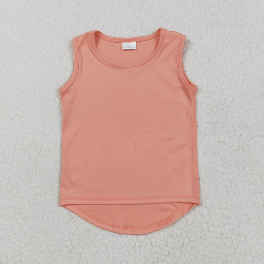 GT0984 yoga light orange sleevless girls top