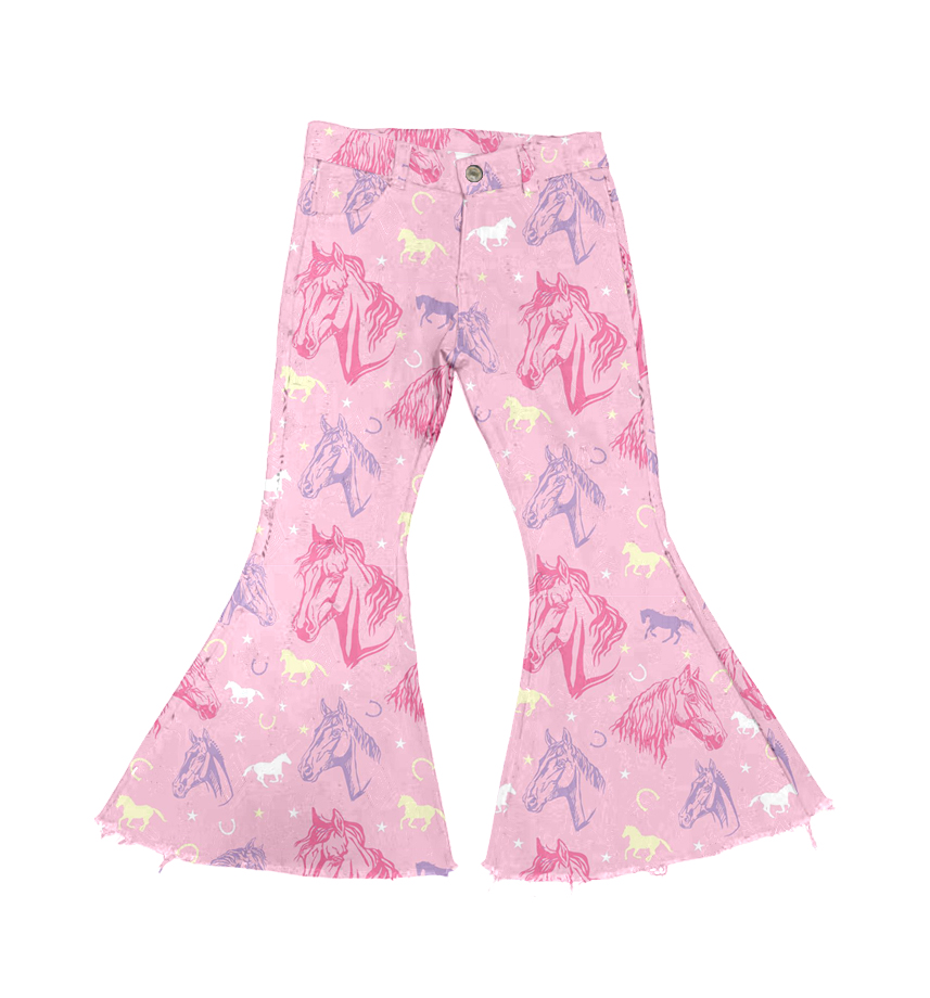 preorder P0431 Horse pink denim pants girls jeans