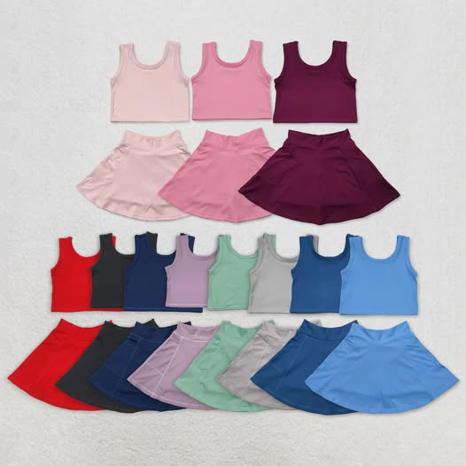 Yoga Solid Color Girls Set Sibling Clothes RTS
