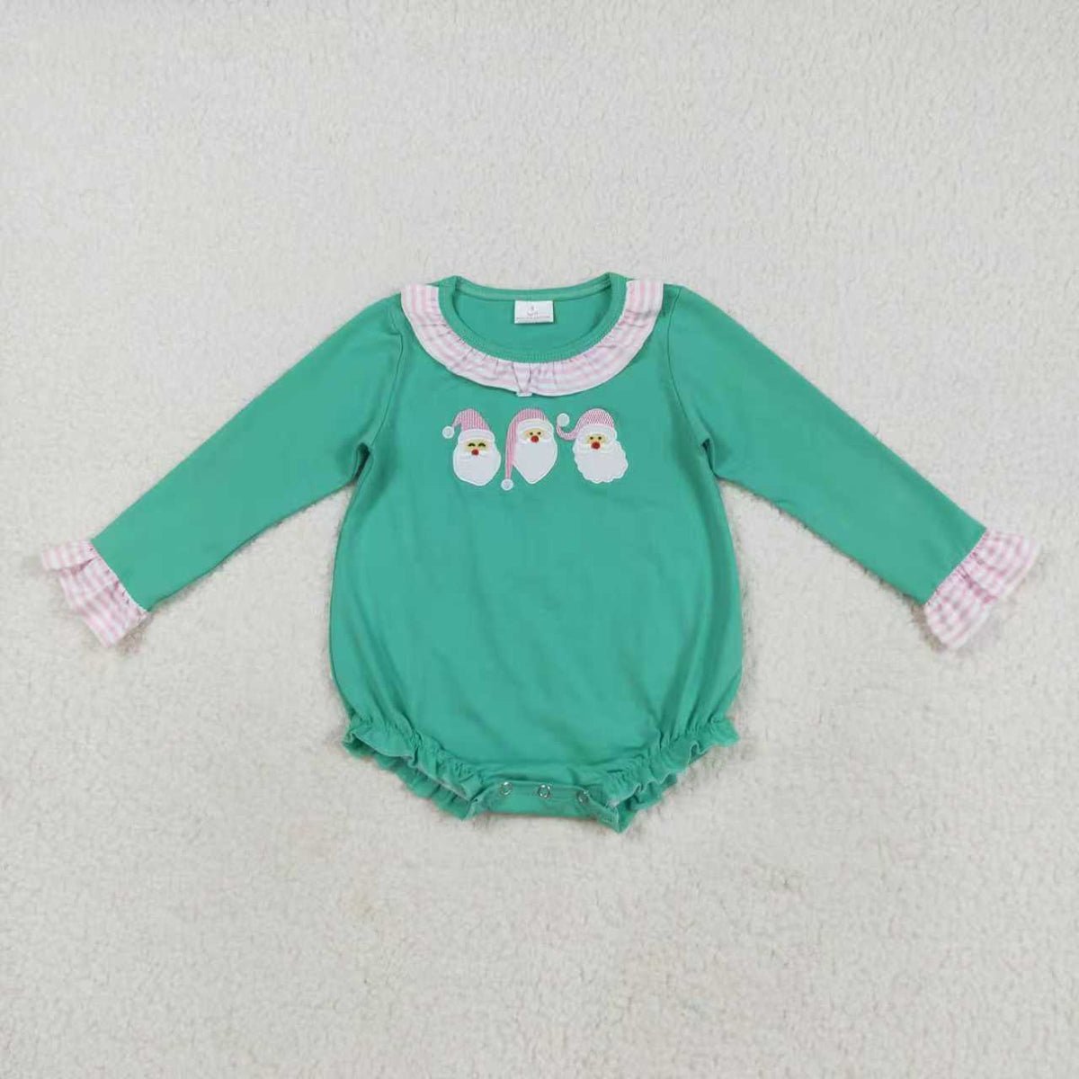 Embroidery Christmas Santa green RTS Sibling Clothes