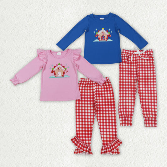 Embroidery Christmas gingerbread man set Sibling Clothes RTS
