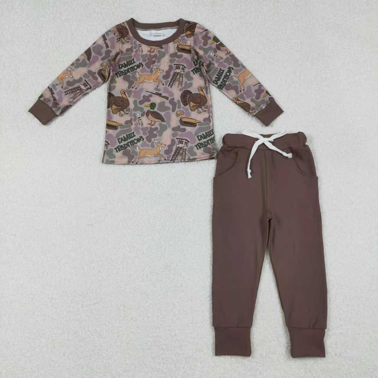 hunting camo duck call romper/set RTS Sibling Clothes