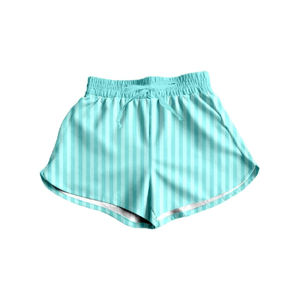 Custom Moq 3  Blue Checkered Adult Women Shorts