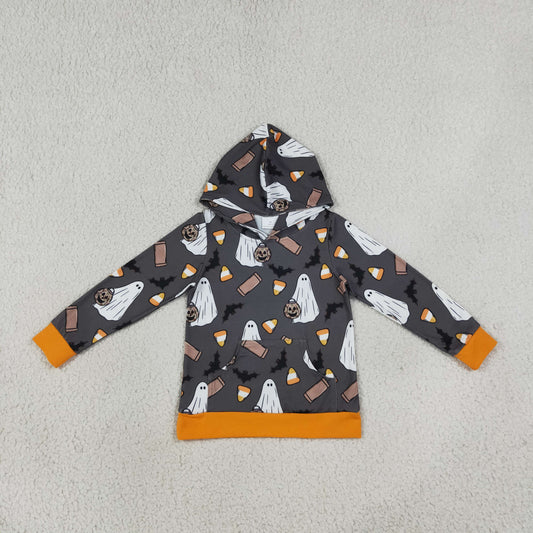BT1898 Halloween Spooky Bat Hoodie Long Sleeve Boys Top