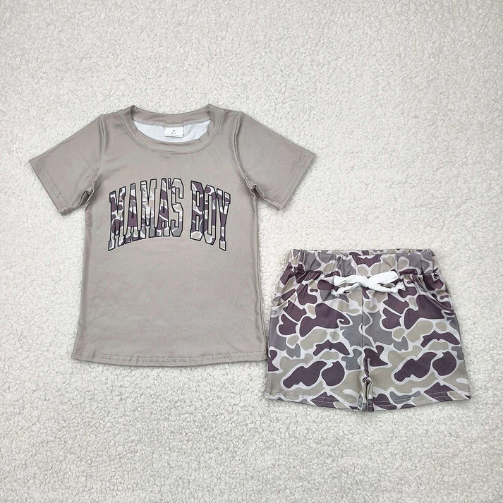 camo mama's boy boys Summer set Sibling Clothes RTS