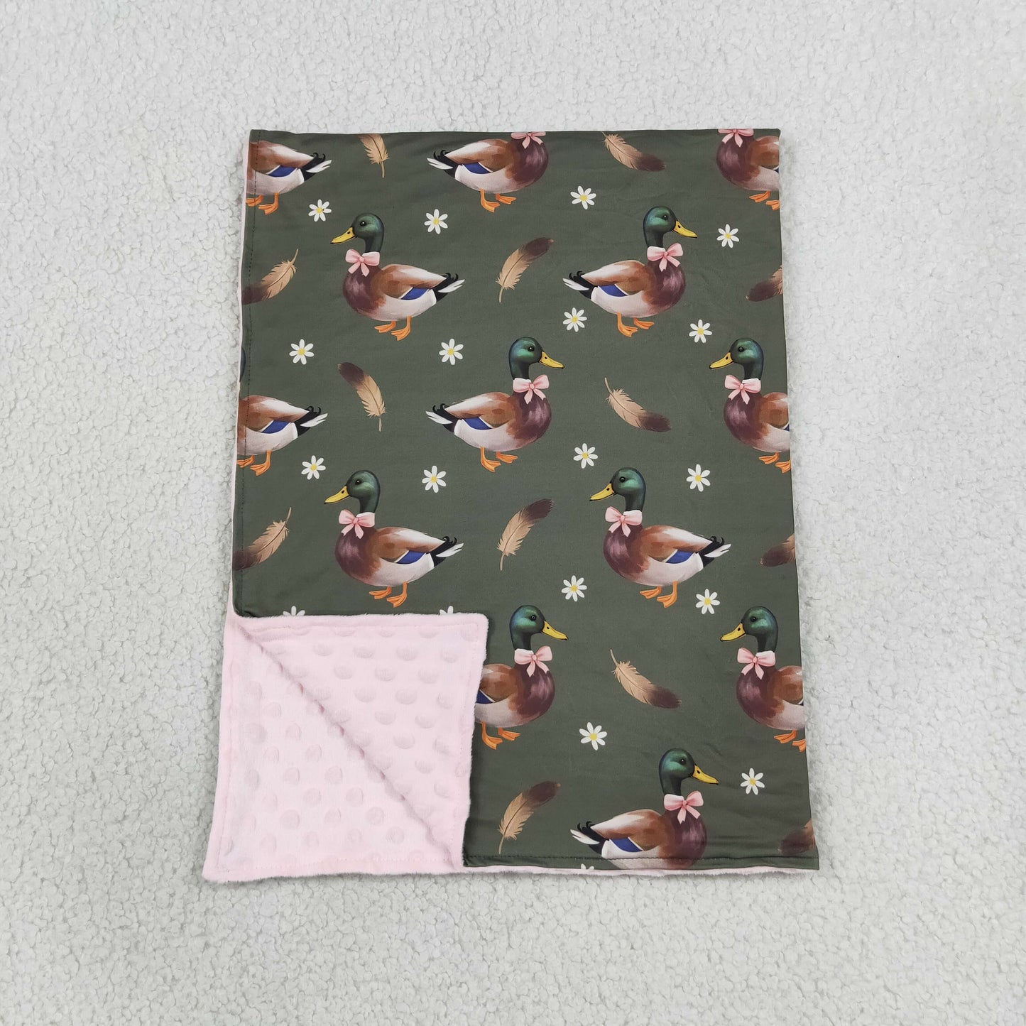 BL0283 Mallard Duck Green Baby Blanket