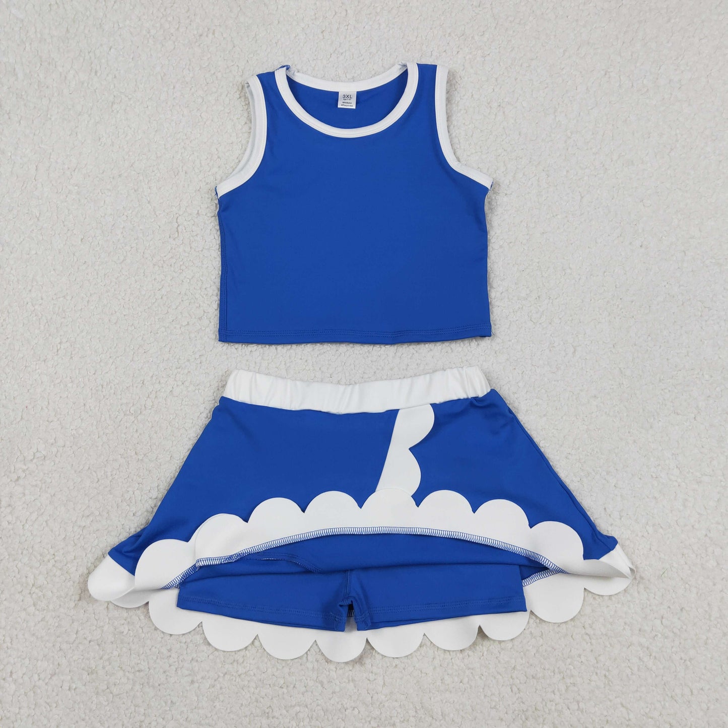 GSD4023 Yoga Blue Sleeveless Skorts Girls Set
