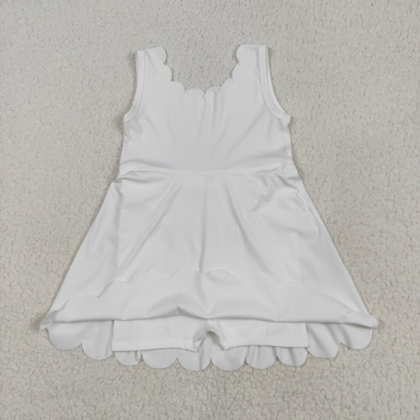 yoga GSD2370 white sleeveless girls dress with shorts