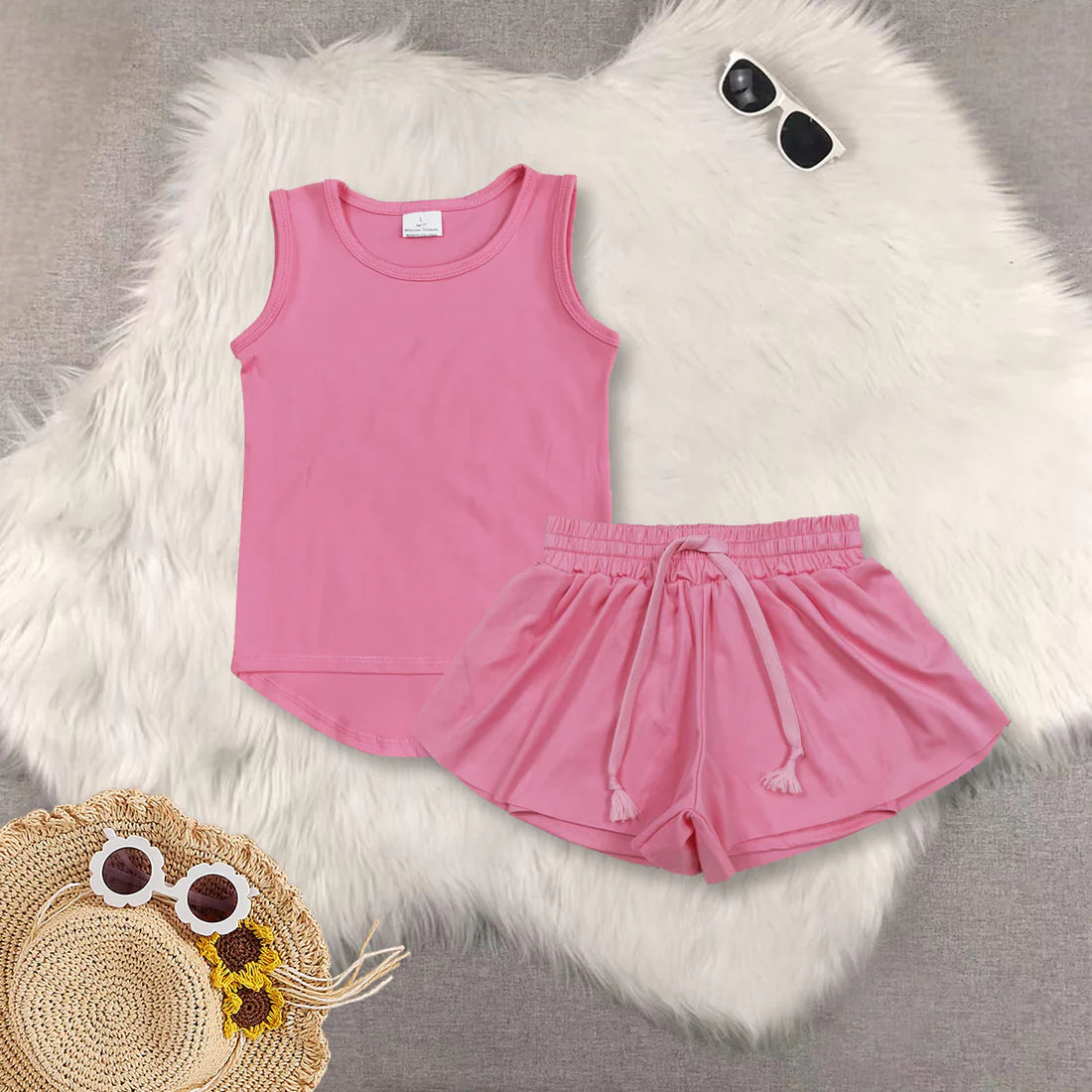 solid color yoga girls set RTS Sibling clothes