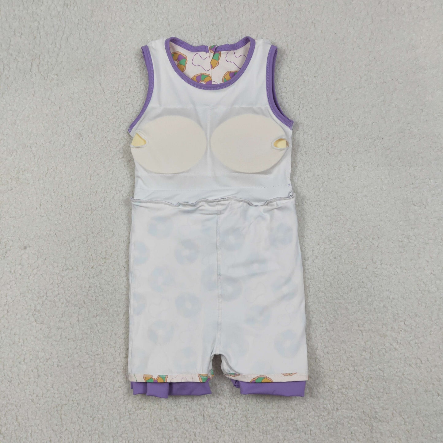 GSD2867 Mardi Gras yoga yellow green purple dount sleeveelss skorts girls dress