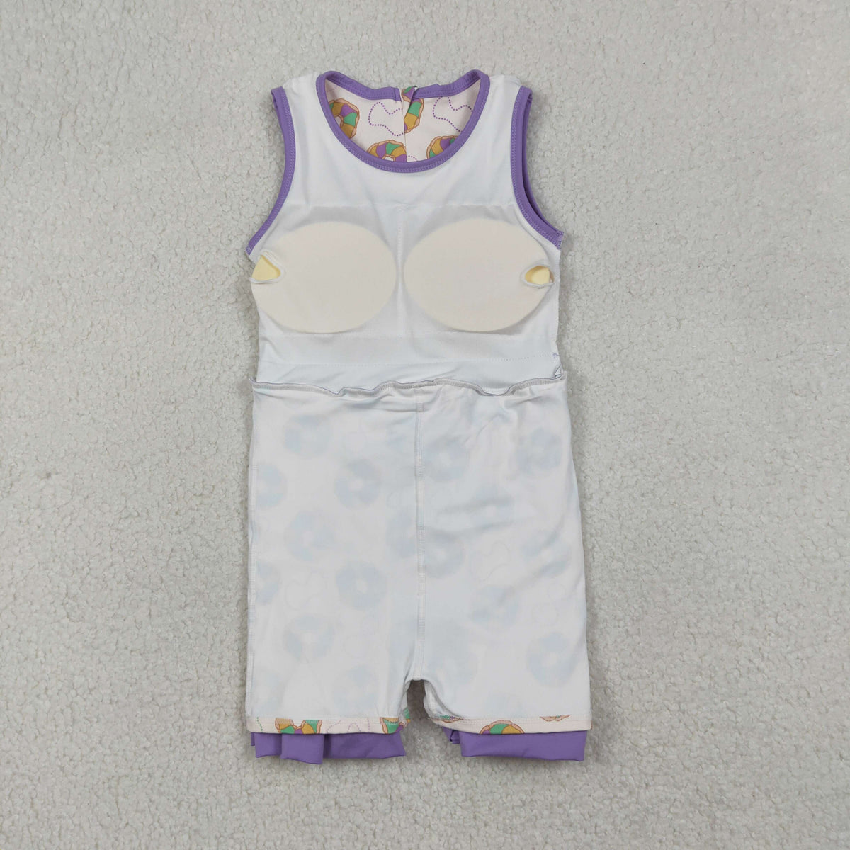 GSD2867 Mardi Gras yoga yellow green purple dount sleeveelss skorts girls dress