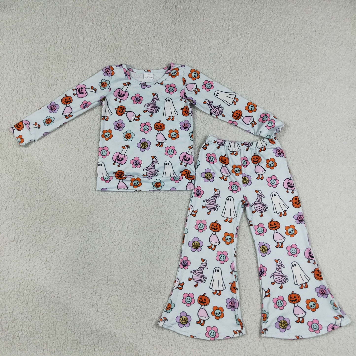 GLP3401 Halloween Spooky Goose Long Sleeve Pants Girls Set