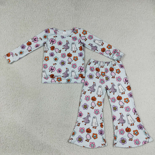 GLP3401 Halloween Spooky Goose Long Sleeve Pants Girls Set