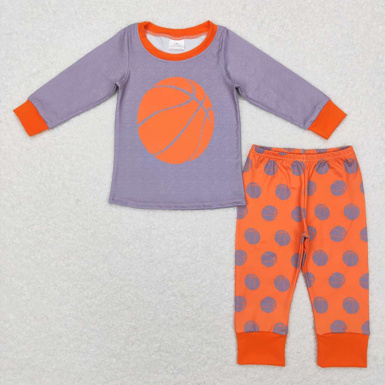 BLP0428 Basketball orange long sleeve pants boys pajamas