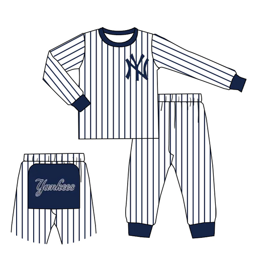 custom S 10.10 Team blue striped long sleeve pants kids pajamas