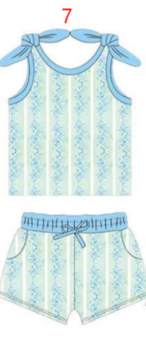 custom moq 3 each Summer flowers style girls set