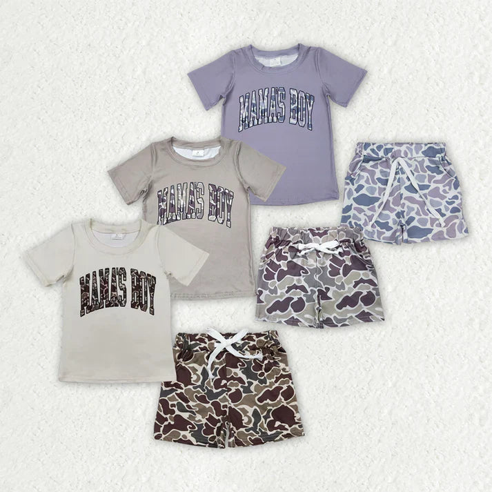 camo mama's boy boys Summer set Sibling Clothes RTS