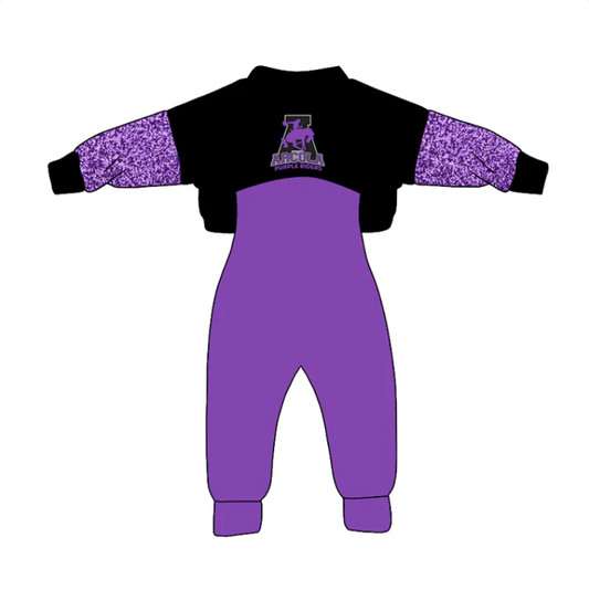 custom S 10.3 Purple long sleeve pullover jumpsuit girls set