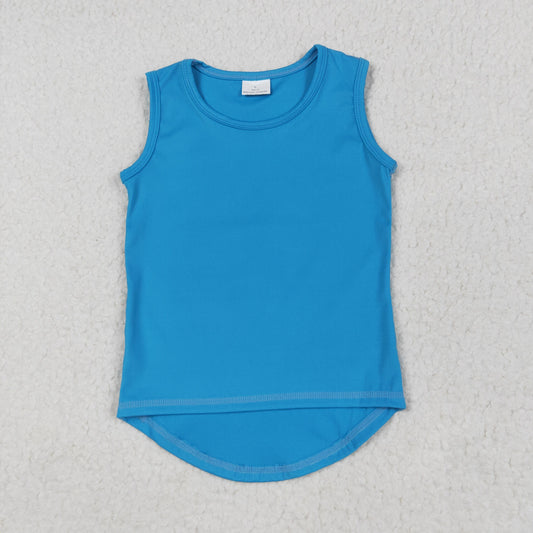 GT0986 yoga blue sleevless girls top