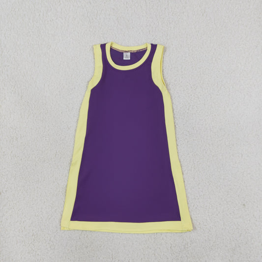 GSD4253 Yoga Purple Yellow Sleeveless Girls Dress