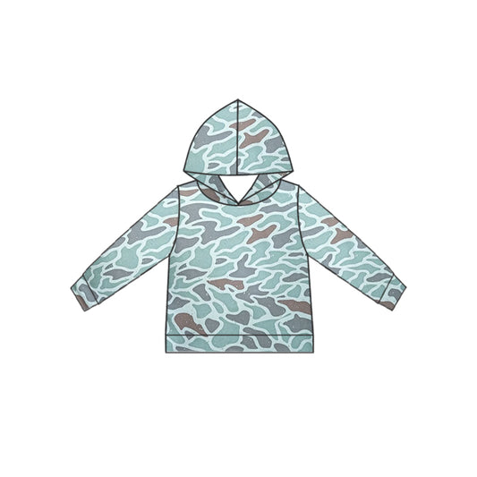 custom style grey camo long sleeve boys hoodie pullover