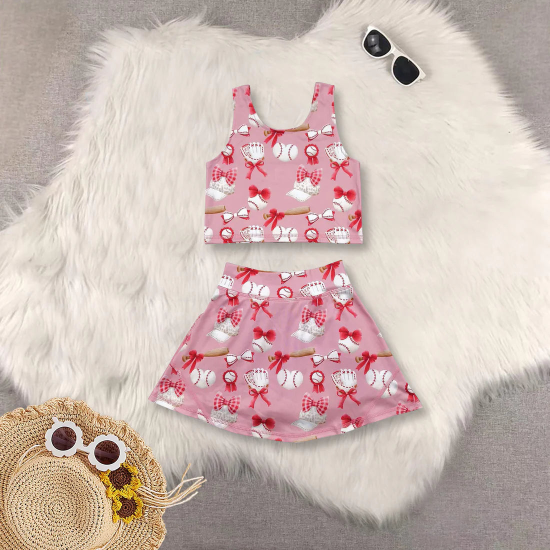 yoga skirt with shorts girls set RTS Sibling Clothes