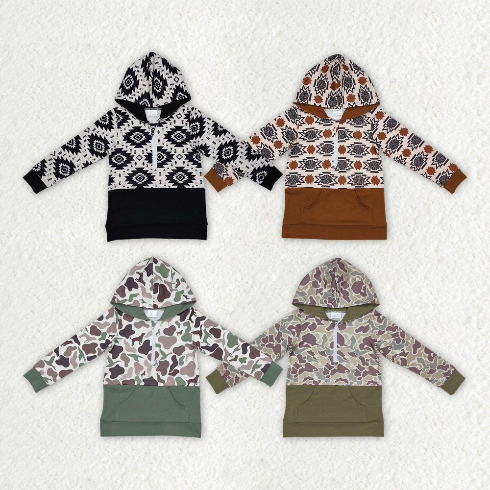 Hunting Camo & Western Aztec Boys Hoodie Pullover RTS Sibling Clothes