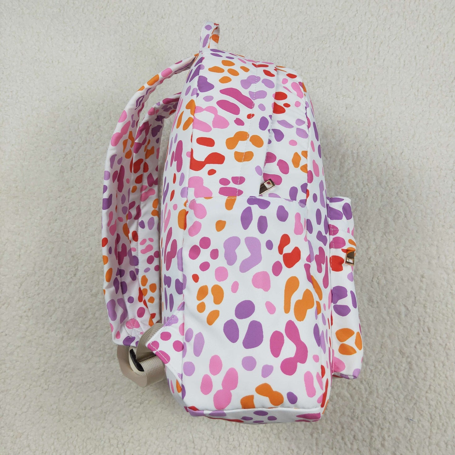 BA0307 colorful leopard pink ruffles school bag