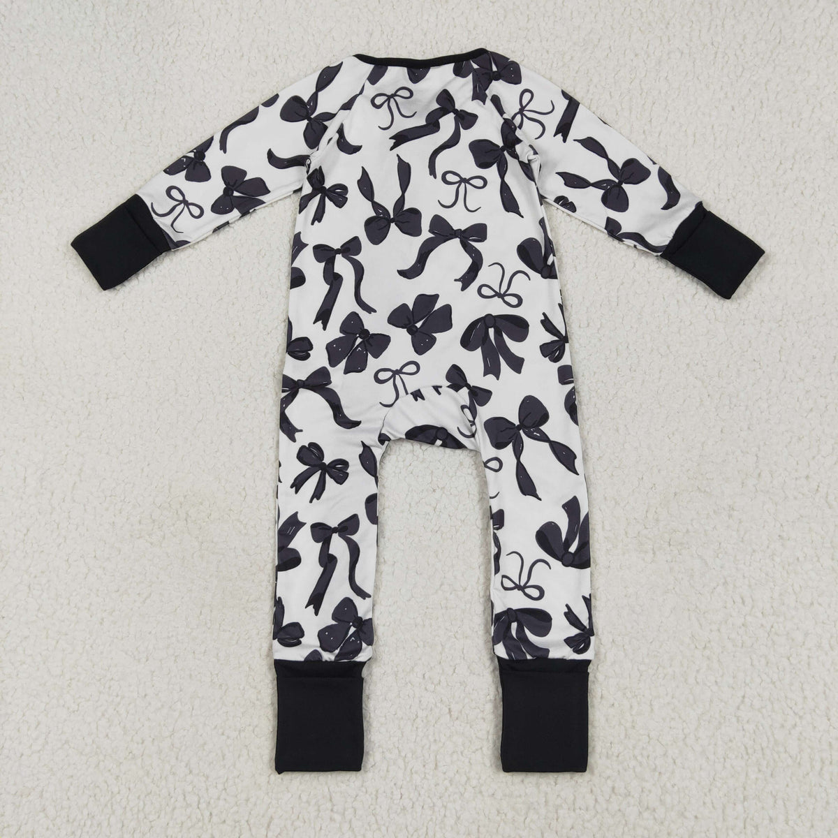 black bows pajamas/romper RTS sibling clothes