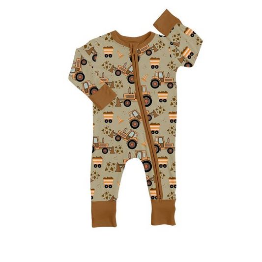custom S 9.2 Construction truck kids romper