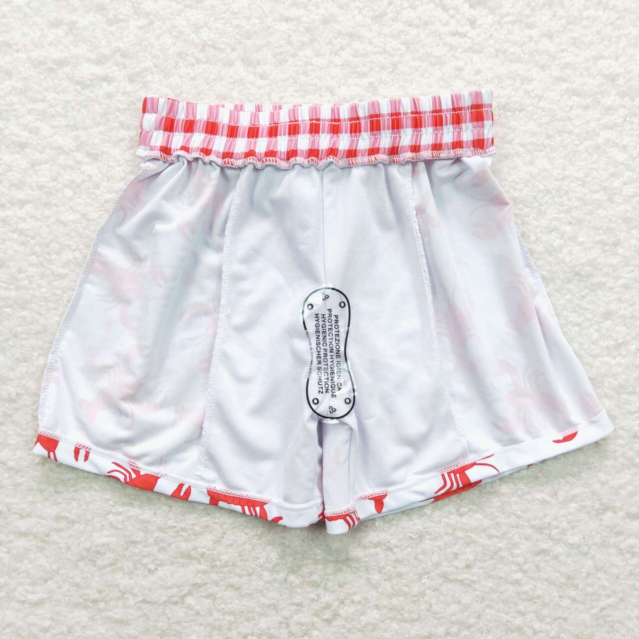 S0202 Boys Red Cray Swimming Trunks