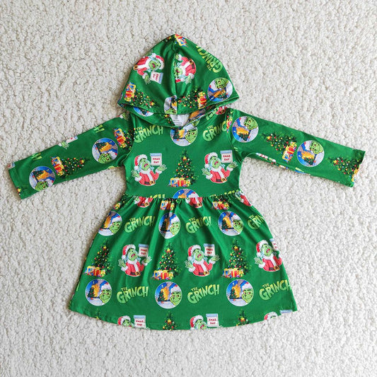 6 B10-24 New Design Christmas With Hat Baby Girls Long Sleeve Dress
