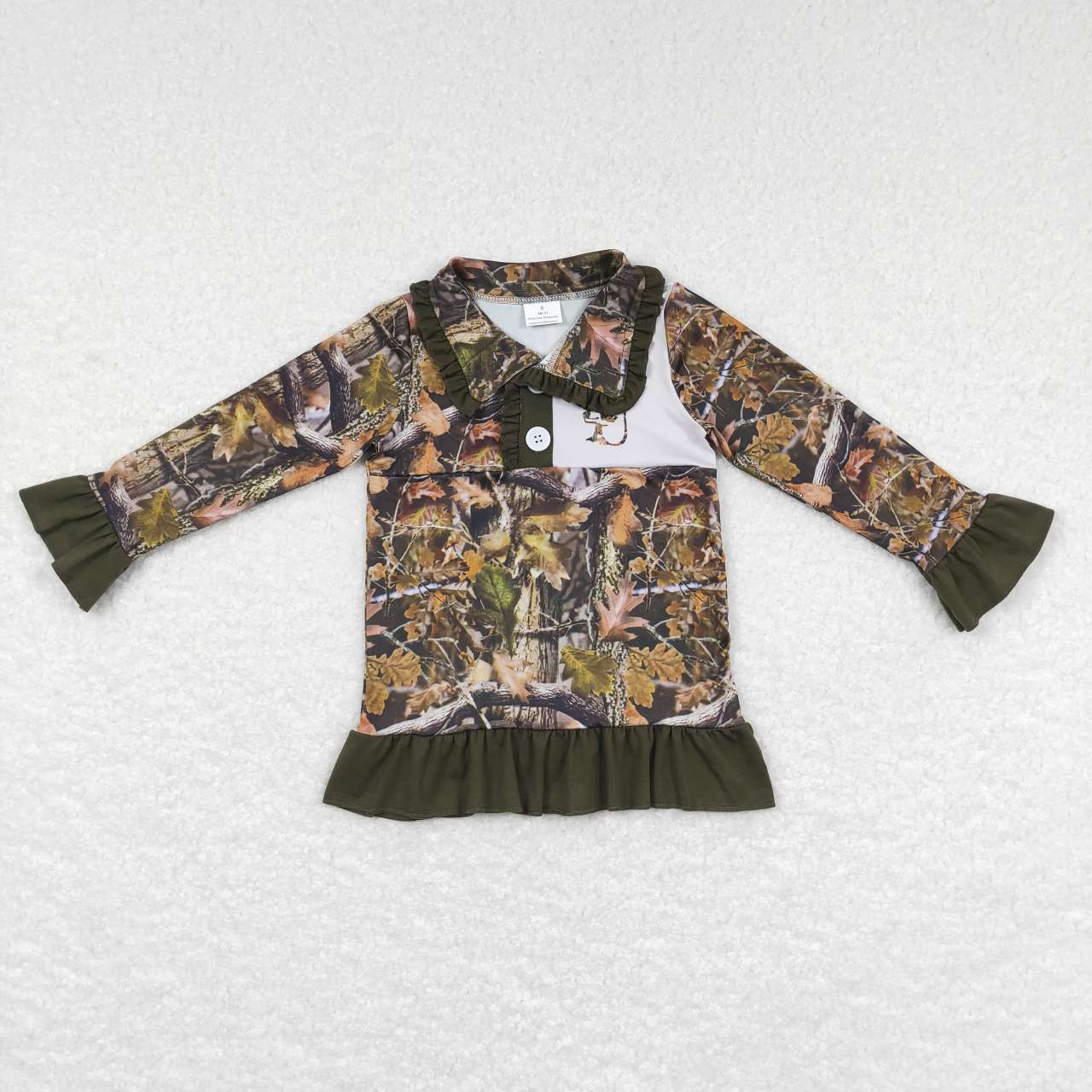 GT0311 Hunt camo tree branch deer long sleeve girls top