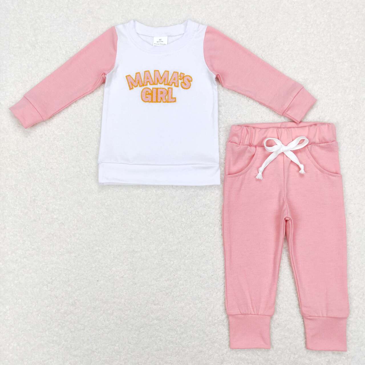 GLP1075 Mamas girl purple long sleeve pockets pants girls set
