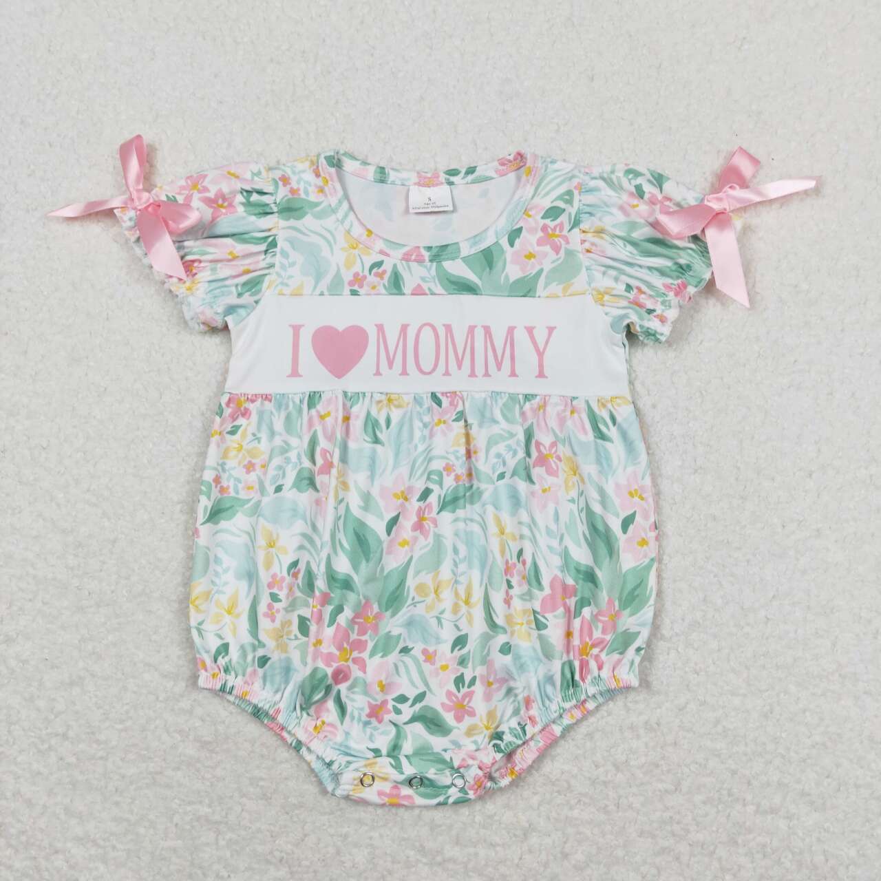 SR1471 i love mommy flowers short sleeve girls romper