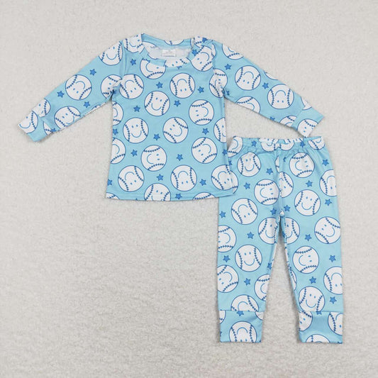 BLP0424 Baseball blue long sleeve pants boys pajamas