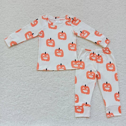 BLP0244 Halloween Pumpkin Long Sleeve Kids Pants Pajamas