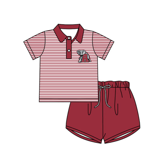 custom S 8.22 Red striped boys set