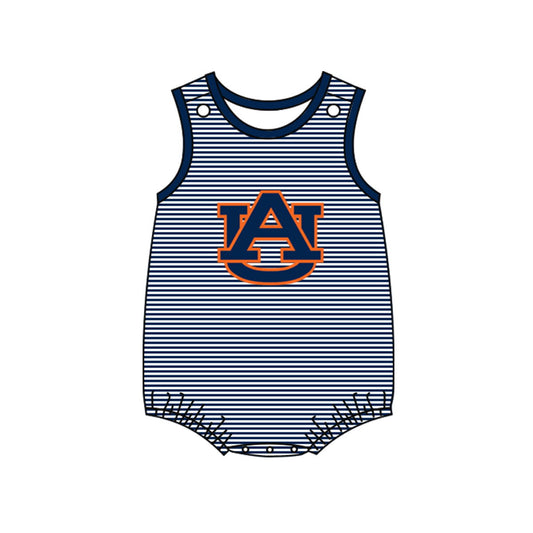 custom S 8.22 Navy striped sleeveless kids romper