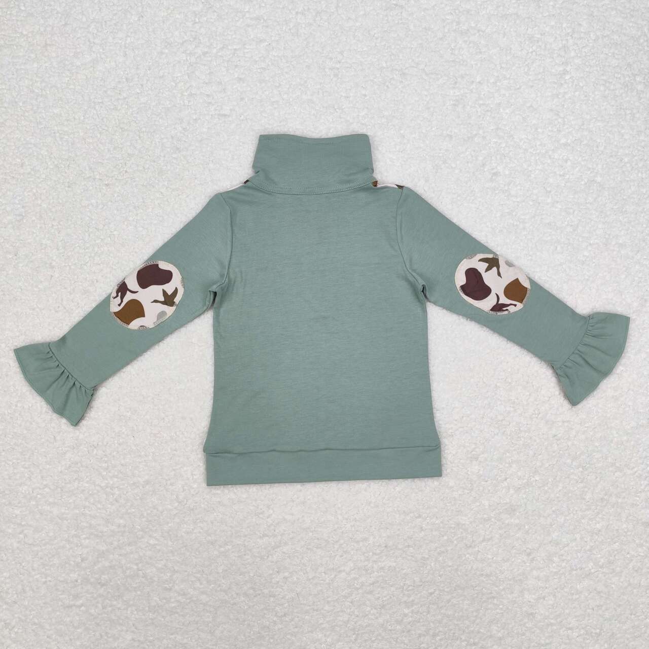 GT0669 hunting camo dogs green long sleeve girls pullover