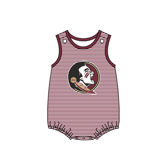 custom S 8.14 Red sleeveless girls & boys romper